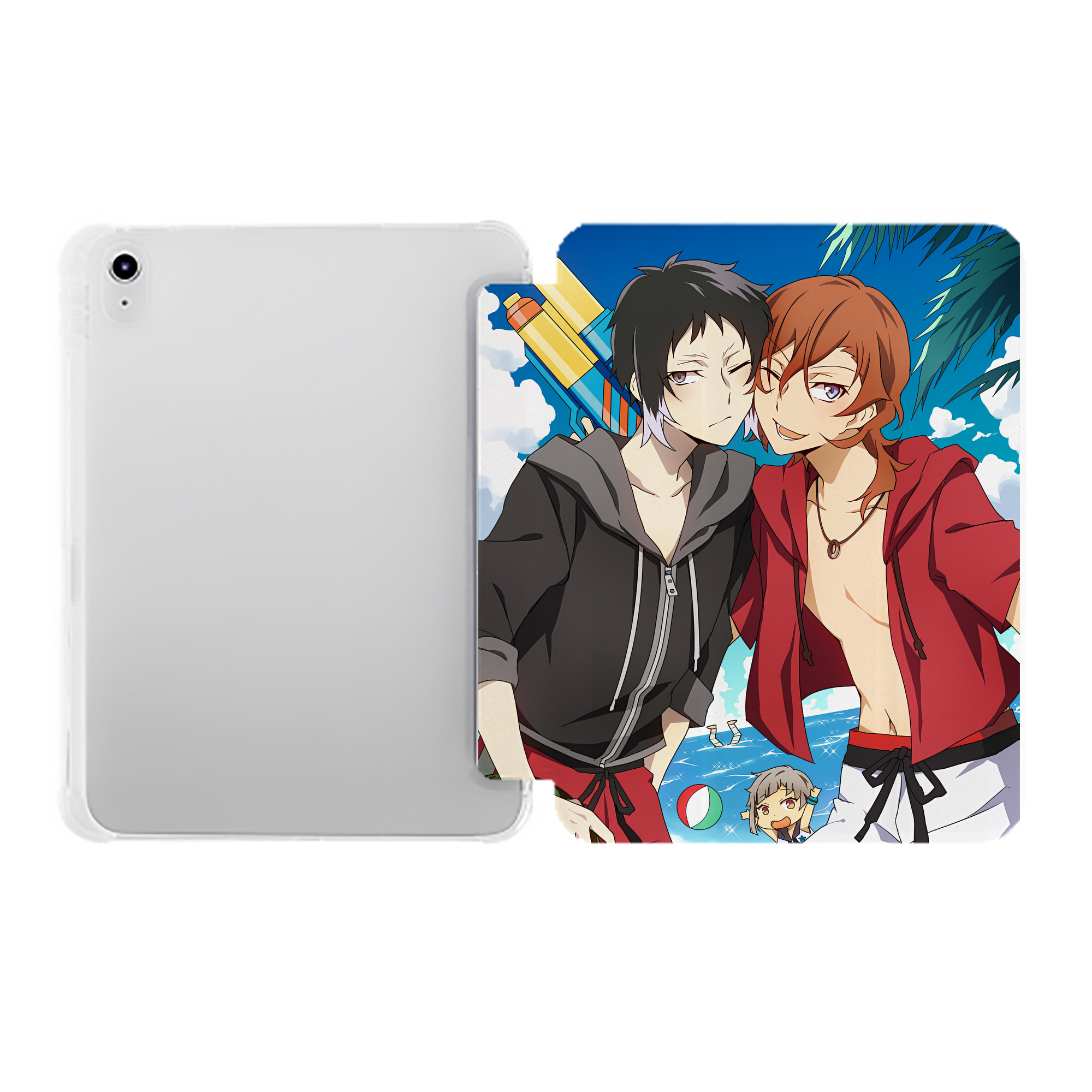 （画像用） 文豪ストレイドッグス Bungo Stray Dogs IPad ケース ペン収納付き 三つ折りスタンド PUレザー×シリコン 対応機種9.5/10.5/10.9インチ